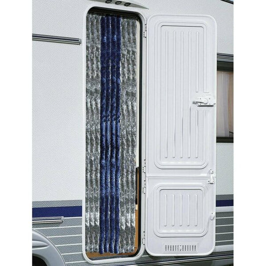 Chenille Dørgardin 56x185 cm grå /hvid/blå