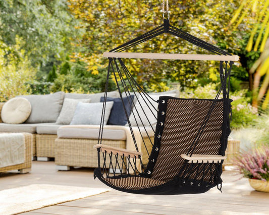 4Living Hängstol med armstöd 100x55cm svart