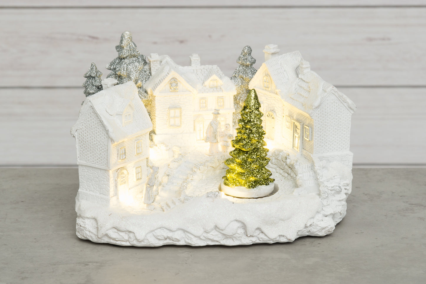 Winteria Stad med LED-lampor vit