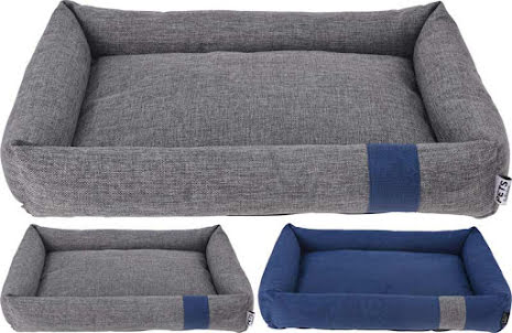 Hundseng 55x41x10cm Blå / Grå med sidestøtte