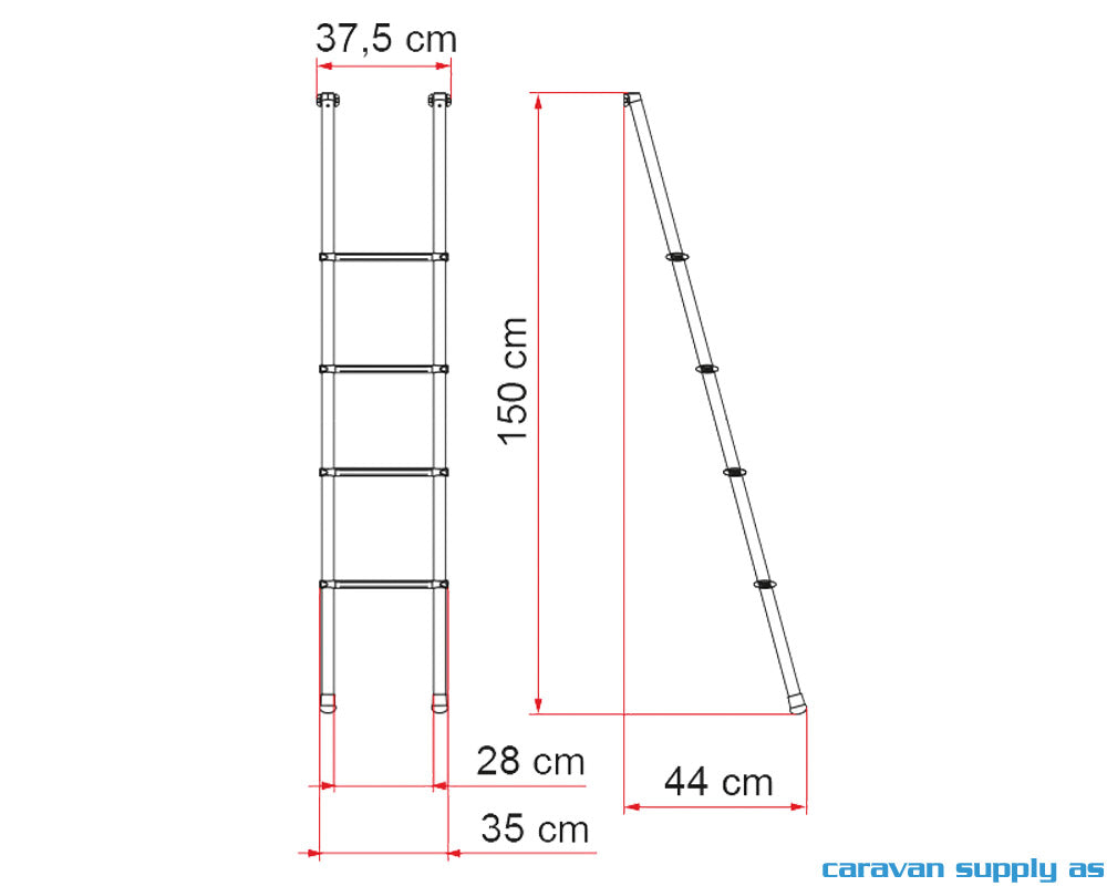 Fiamma Stige indvendig 4-trin Deluxe 4B H:150cm