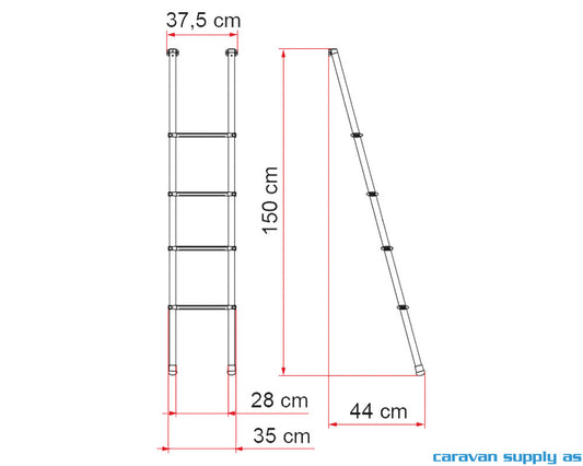 Fiamma Stige indvendig 4-trin Deluxe 4B H:150cm
