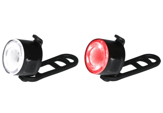 Atom Fram och bakljus för cykel laddensbara
