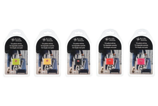Acces Hänglås med TSA-funktion og 2 nycklar olika färger