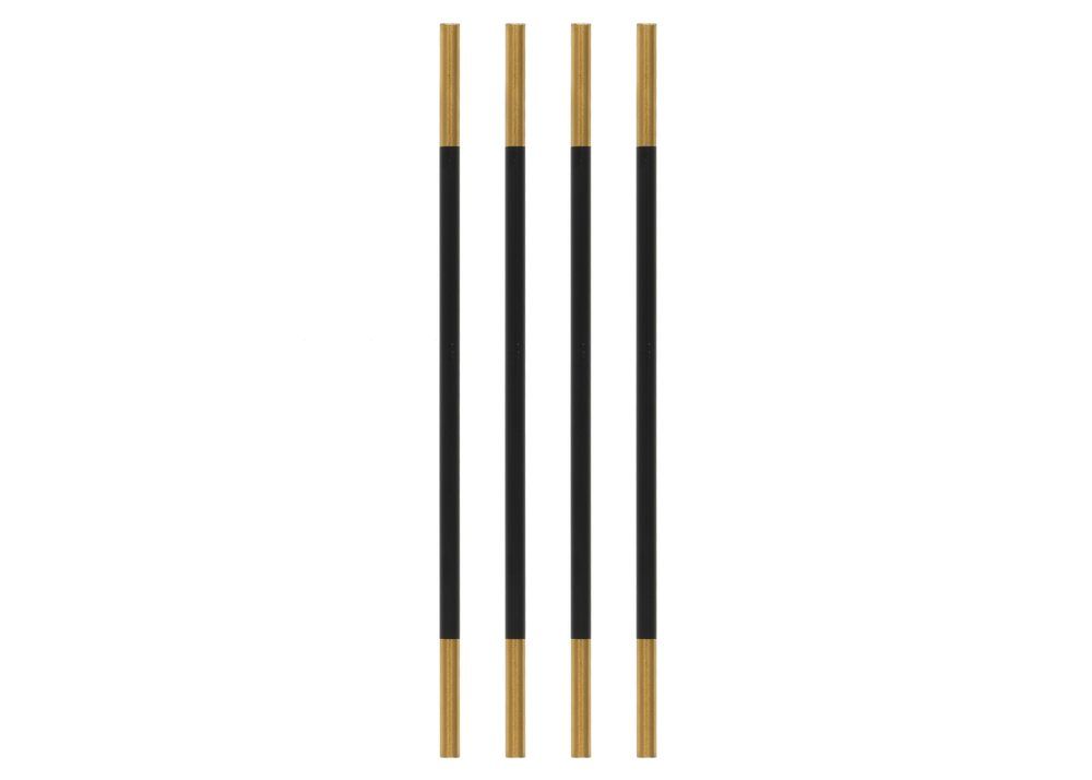 Maku Sugrör, rostfritt stål svart/guld 4-pack