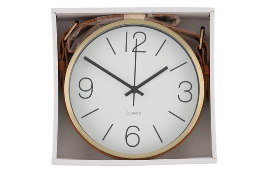 4Living Väggklocka Key West med rem 17 cm guld