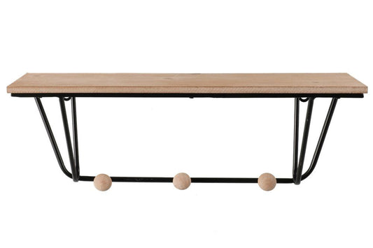 4Living Vägghylla med tre krokar 48 cm