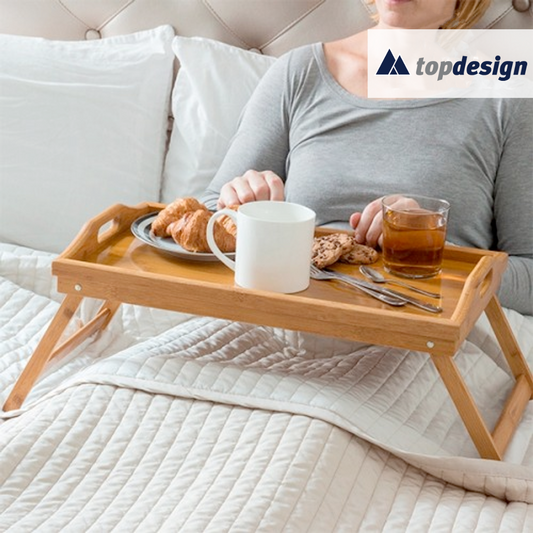 TopDesign Sängbricka m/ vikbara ben "Bamboo"