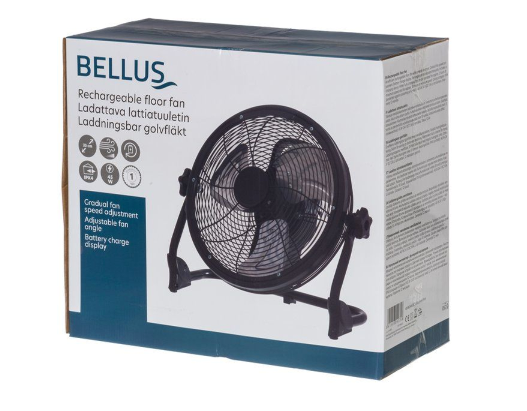 Bellus gulvventilator genopladelig 45W