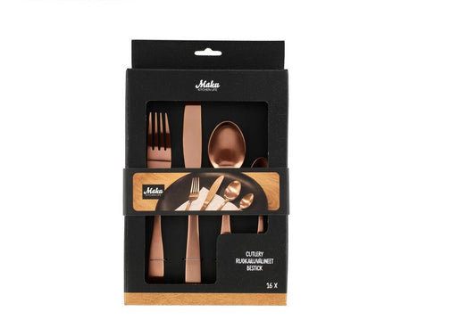 Maku Bestick, rött guld 16 st.