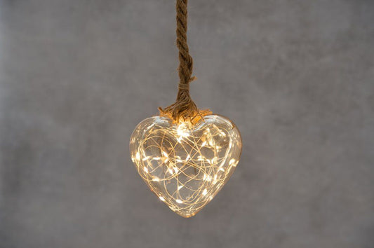 Finnlumor Glas hjerte 30 LED hjemmekortledning