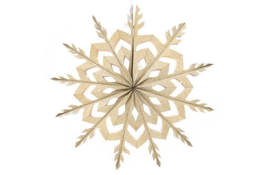 Finnlumor Dekorlampa LED snöflinga champagneglitter 40 cm