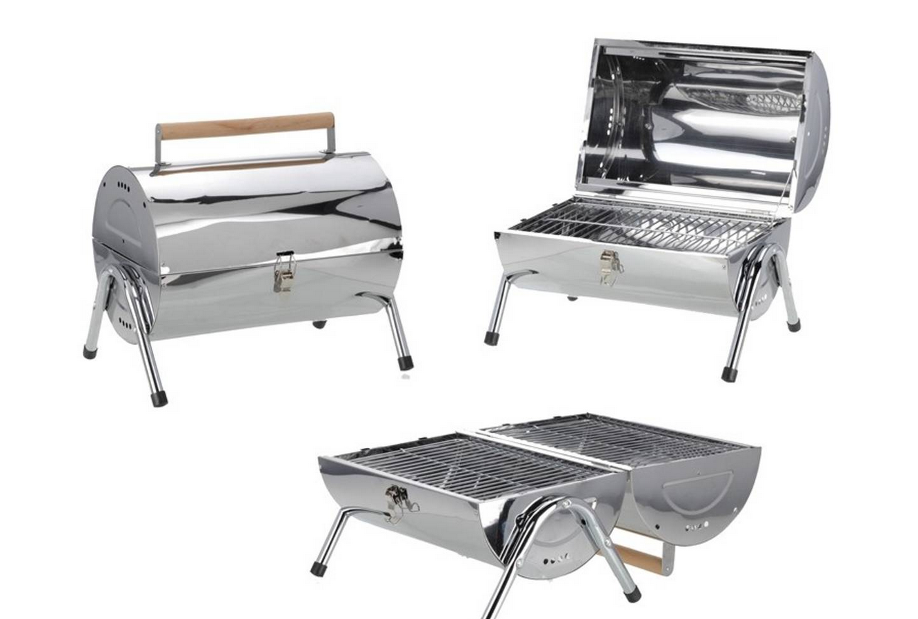 TopDesign Kolgrill med dubbla grillytor bärbar