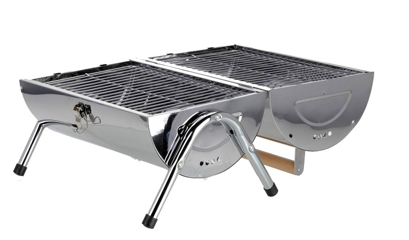 TopDesign Kolgrill med dubbla grillytor bärbar