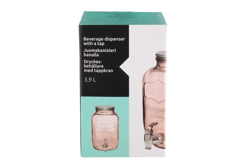 Drikkebeholder med hane, pink 3,9 l