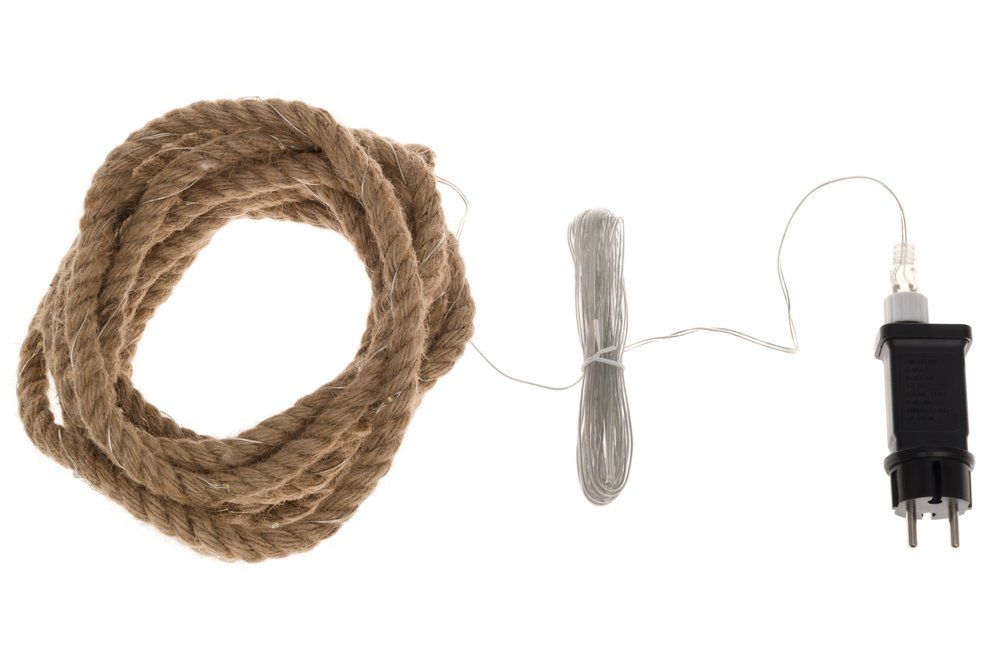 Finnlumor Jute reb med lys 4,9 m