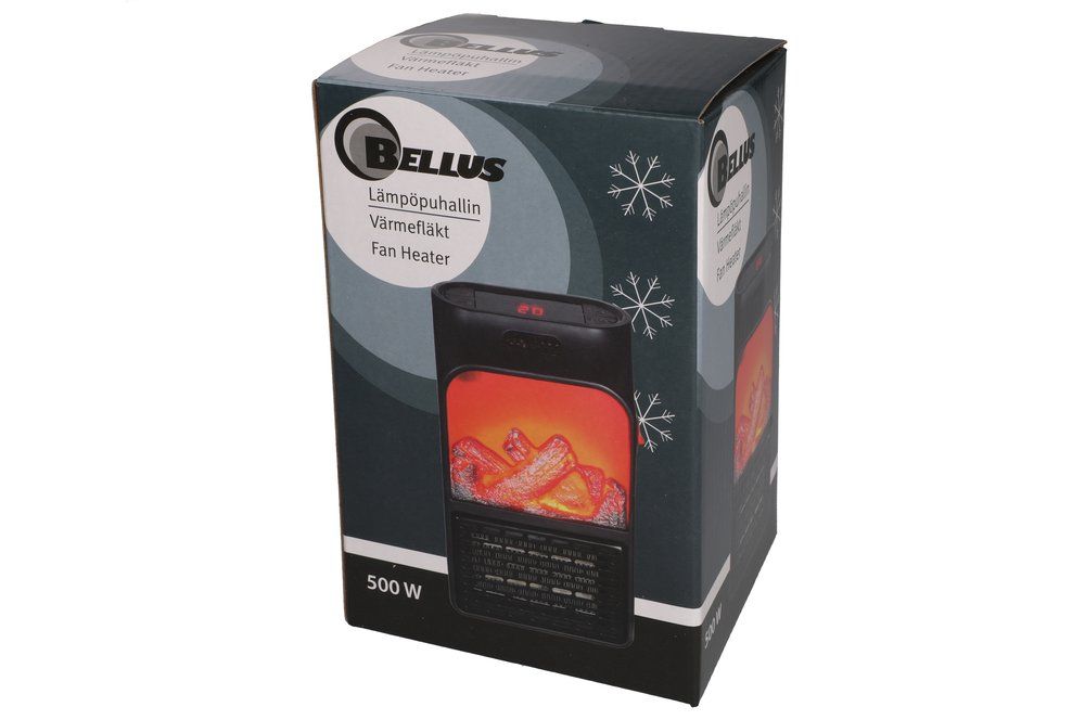 Bellus Värmefläkt Eldstad till vägguttaget 500W