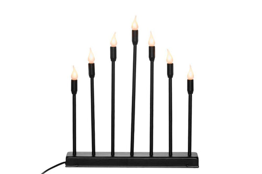 Finnlumor Lysestage 7-armet Linda sort