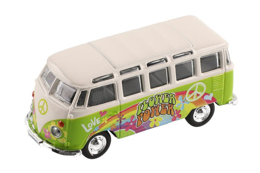 Maisto Leksaksbil VW Samba 11,4 cm Hippie Line bus green