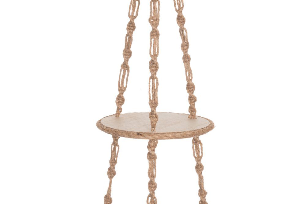 4Living Hängande hylla, makramé, 2 våningar