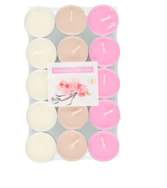 Duftende varmelys Vanilla-orchidea 30 st.