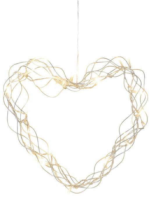 Day Hjertekrans med 40 LED adapter og timer Ø35cm