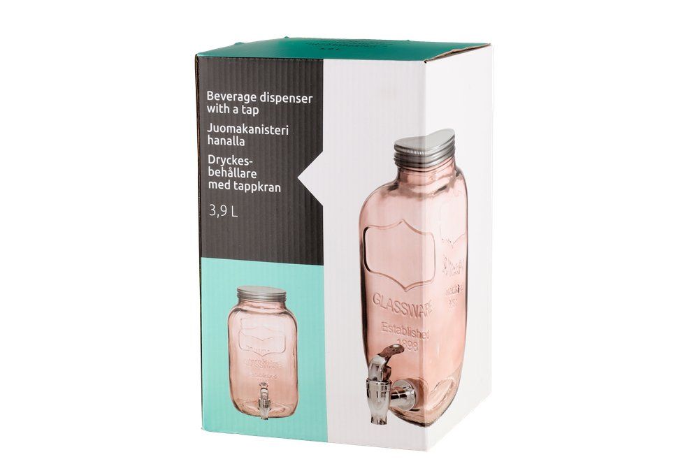Drikkebeholder med hane, pink 3,9 l