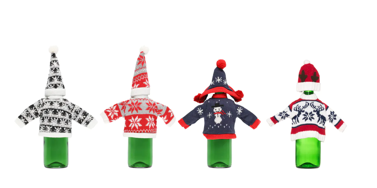 Winteria Julesweater til vinflaske ass.