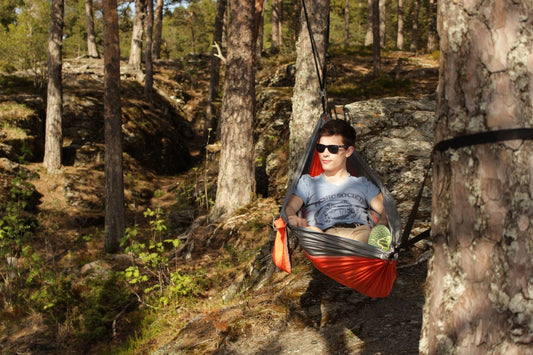 TopDesign Hängmatta med myggnät blå