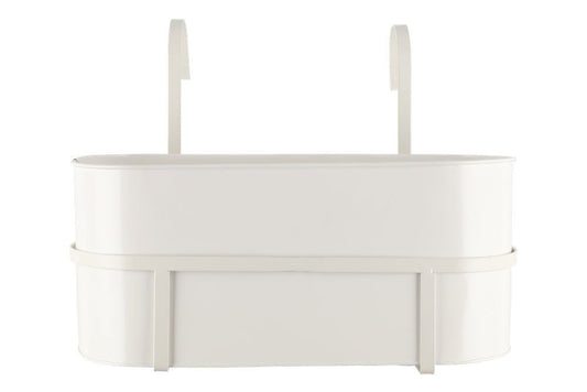 4Living Blomsterkasse med bøjle, hvid