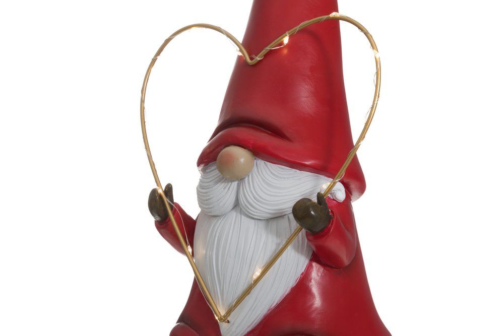 Winteria Julemand og hjerte med LED lampe 33 cm