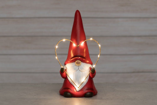 Winteria Julemand og hjerte med LED lampe 33 cm