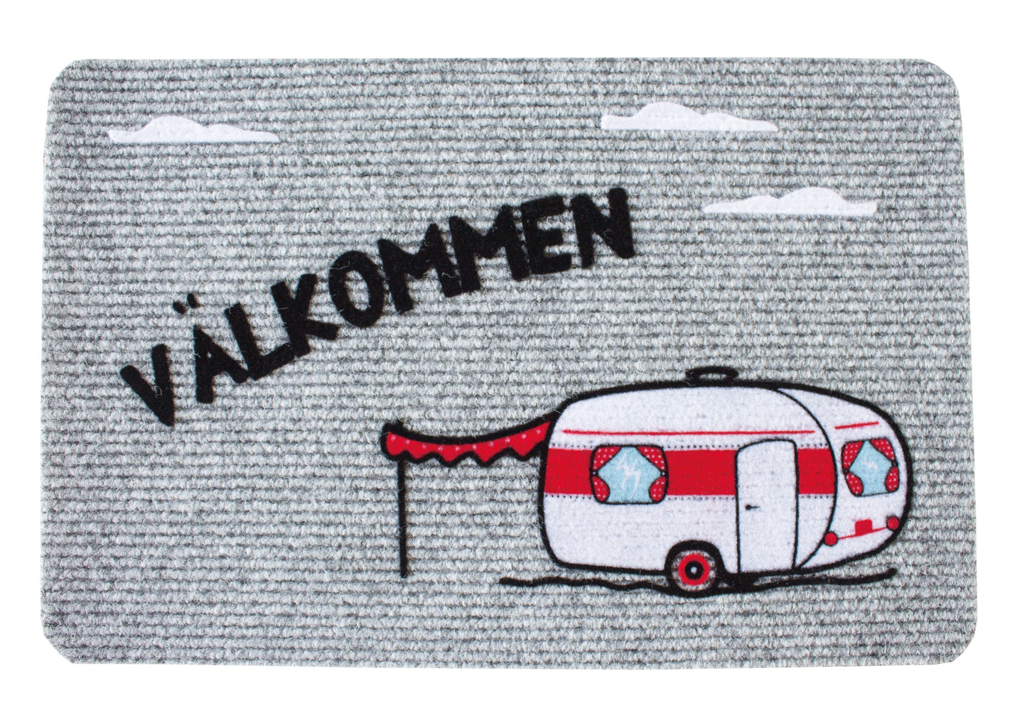 Dørmåtte med caravan motiv. svensk