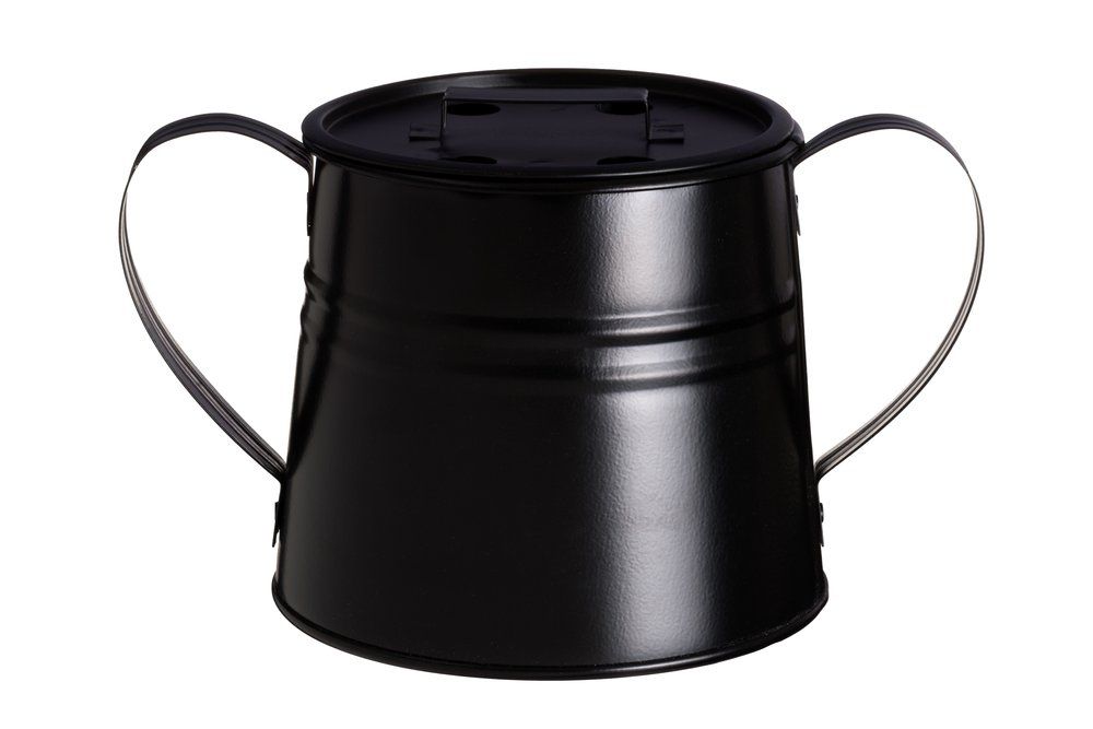Askebæger, zink, stor, med låg