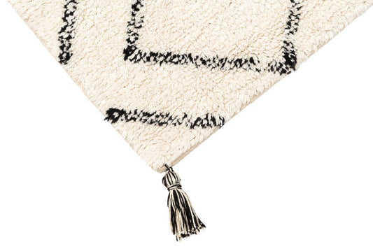 FanniK Matta Hanki vit/svart 60x90 cm