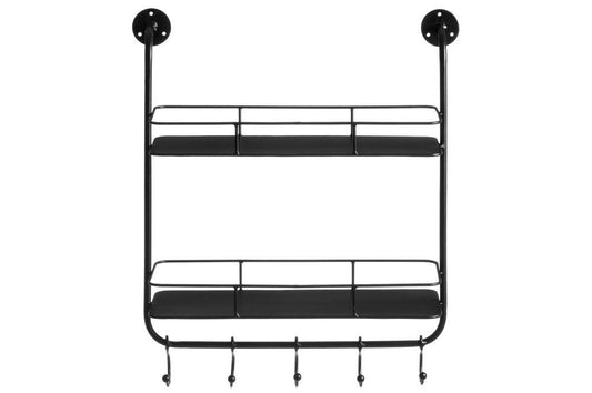 4Living Metallhylla i två våningar, med krokar