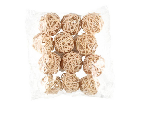 Kapel Hobby Rottingboll 3 cm 12 st., ljusa