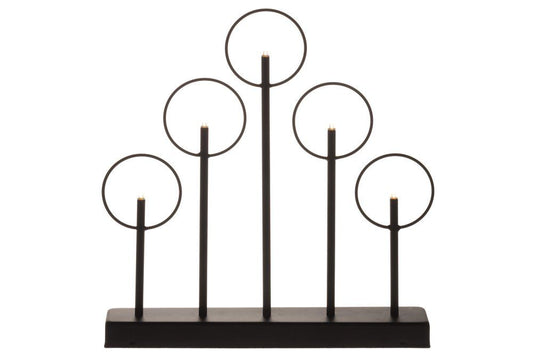 Finnlumor Lysestage 5-armet metal sort