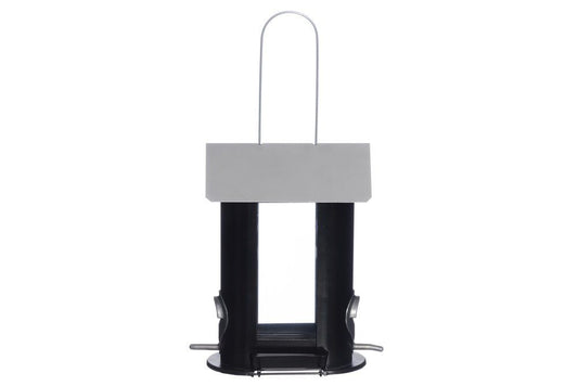 Tintti Fågelmatare i metall, hög, 26 cm gråsvart