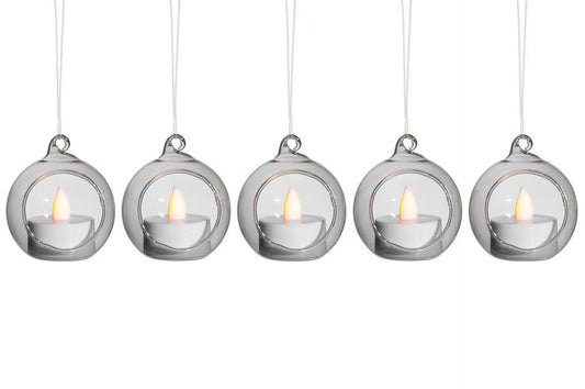 Finnlumor Ljuskula i glas LED-ljus fjärrstyrd rökgrå 5 st