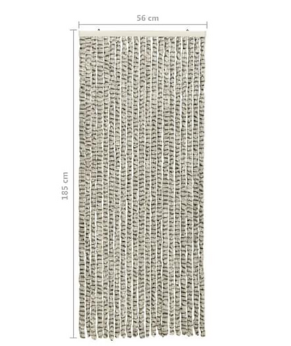 Chenille Dørgardin 56x185 cm grå /hvid/blå