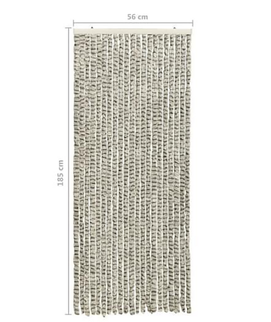 Chenille Dörrdraperi 56x185 cm Grå/grå