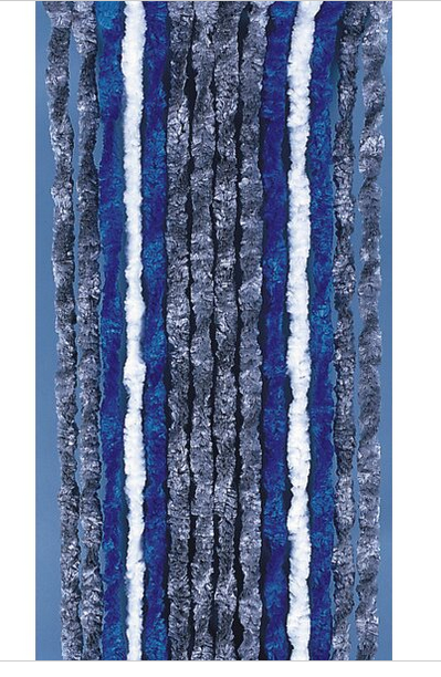 Chenille Dørgardin 56x185 cm grå /hvid/blå
