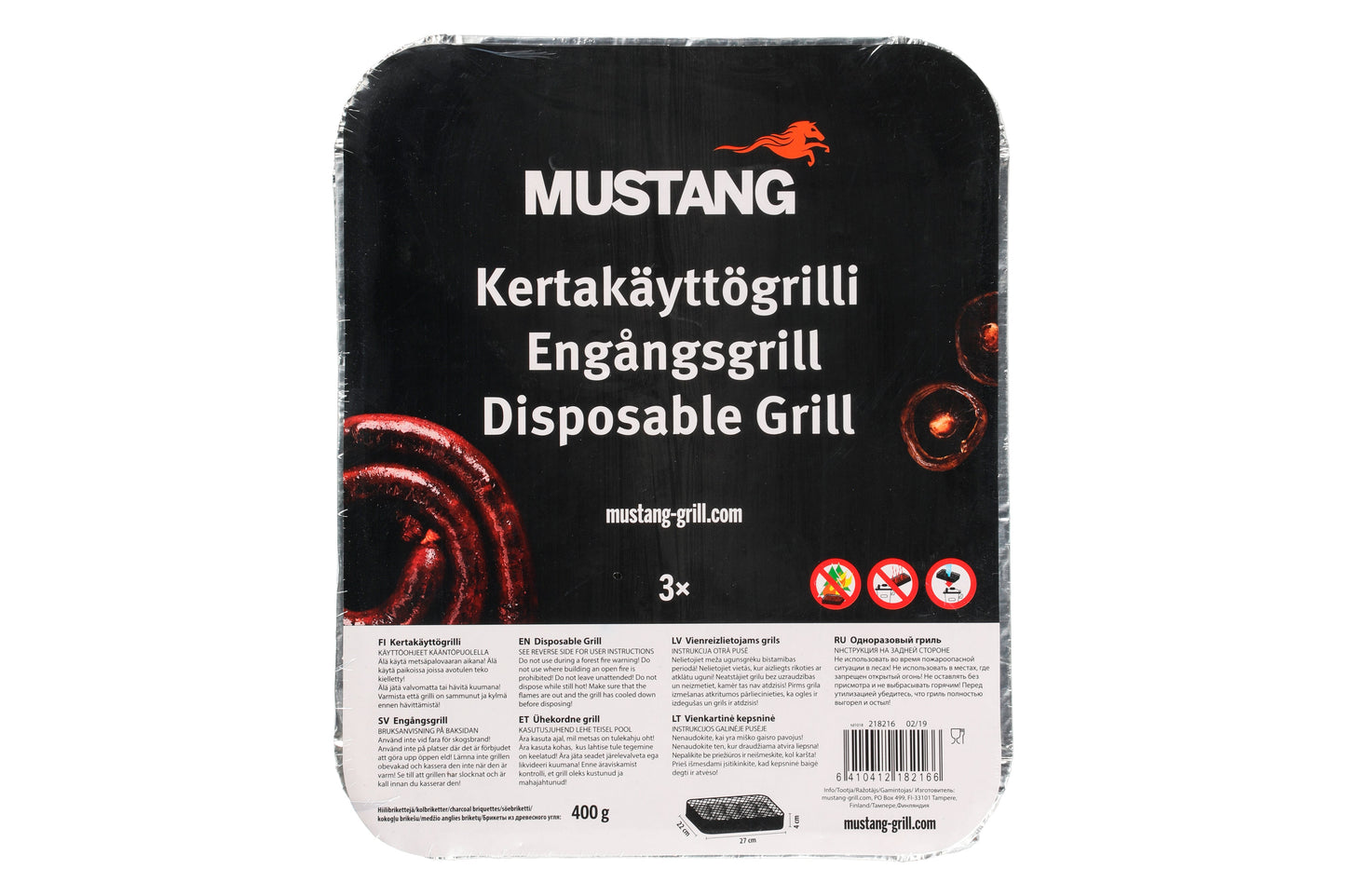 Mustang Engangsgrill 3 stk.