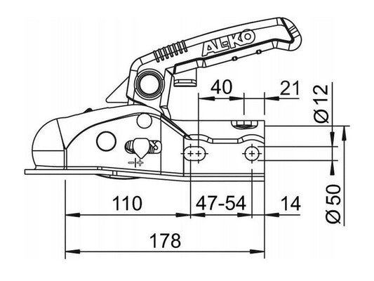 Al-Ko Kulkoppling AK 270 Ø40mm 2700kg