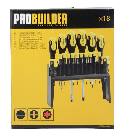 Probuilder Skruvmejselsats 18 delar