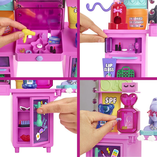 Barbie Extra dukke med sminkebord og hvalp over 45 dele