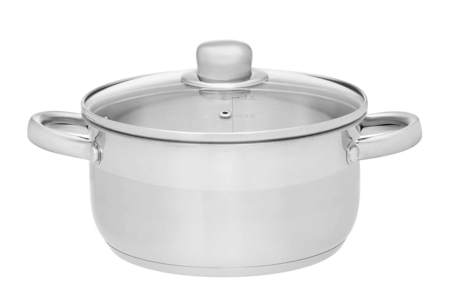 Maku Basic Kasserolle med glaslåg, rustfrit stål 6,5 l