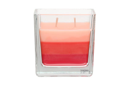 Duftlys i trefarvet glas Hibiscus-White sage