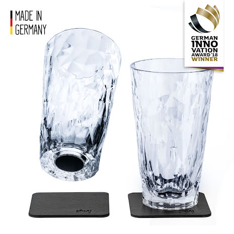 Silwy magnetic plastic glasses set of 2 long drink clear